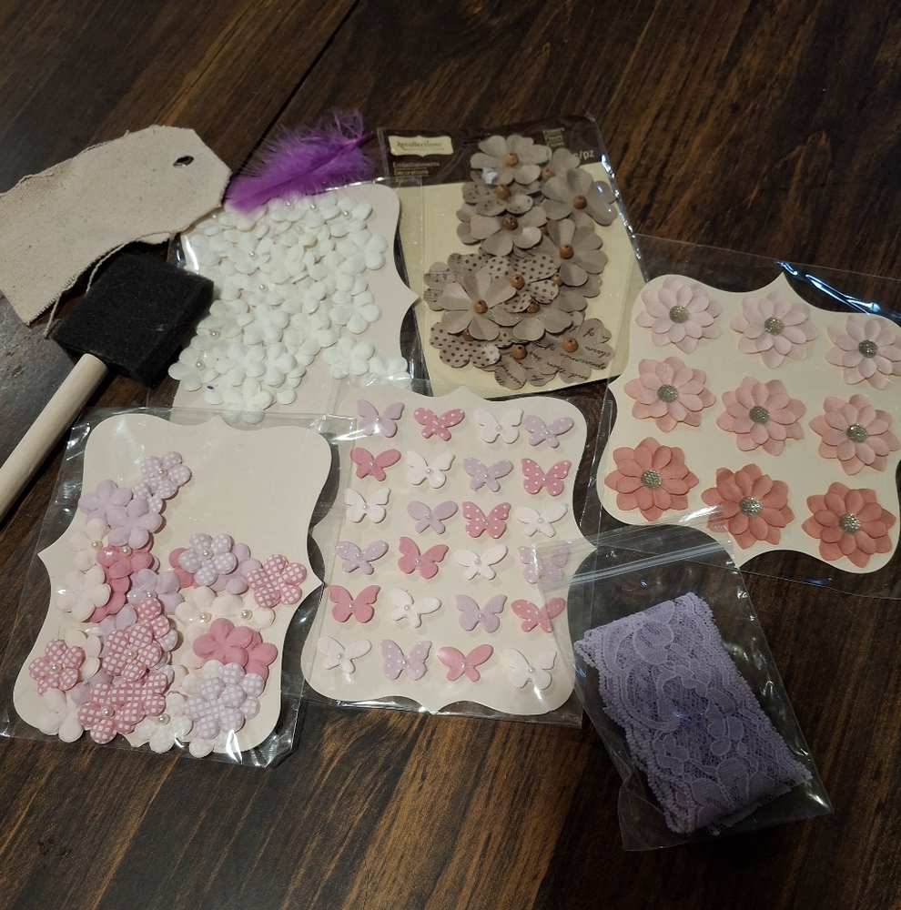 Paper Flower Floral Paper Crafts Mixed Media Scrapbook Art Supply  Embellishment